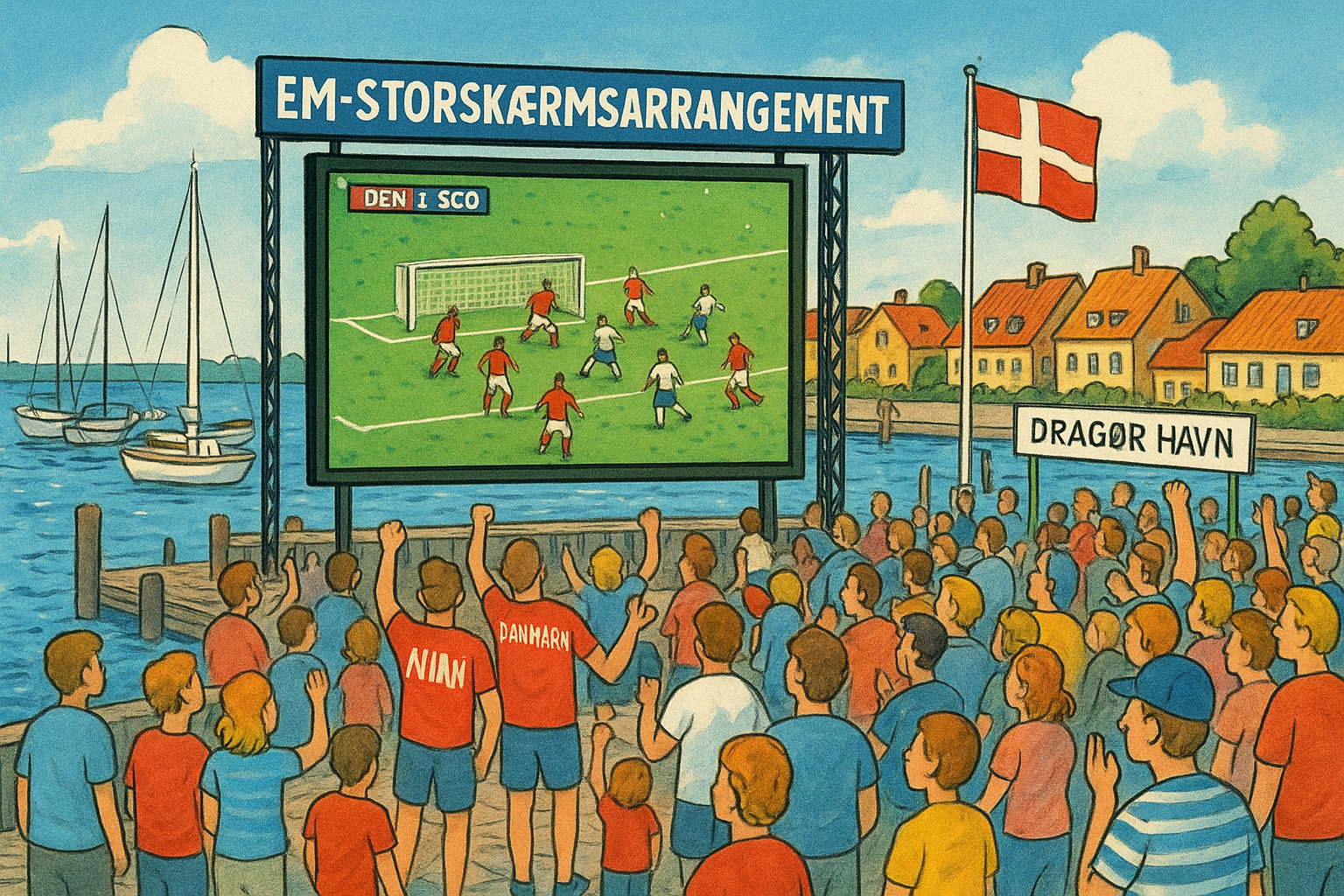 EM-storskærmsarrangement på Dragør Havn (Danmark-Skotland) EM-storskærmsarrangement på Dragør Havn (Danmark-Skotland)